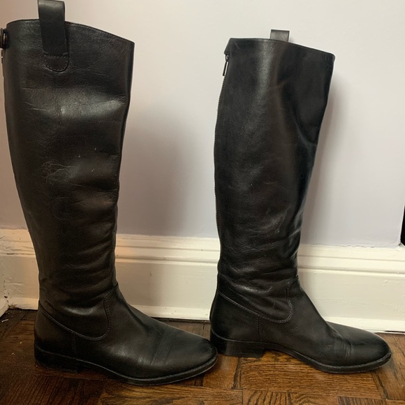 KORS Black Leather Riding Boots - Picture 2 of 4